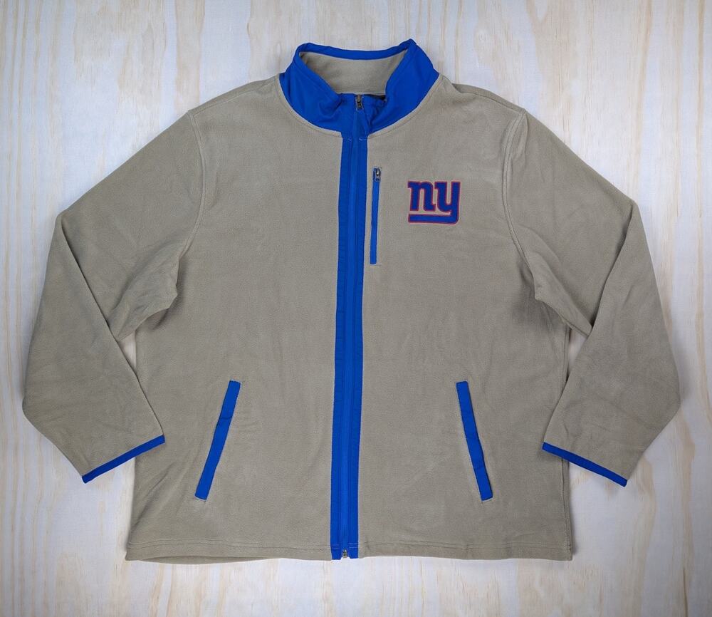 Darius Rucker Men's XXL New York Giants Full Zip Fleece Jacket Beige Blue